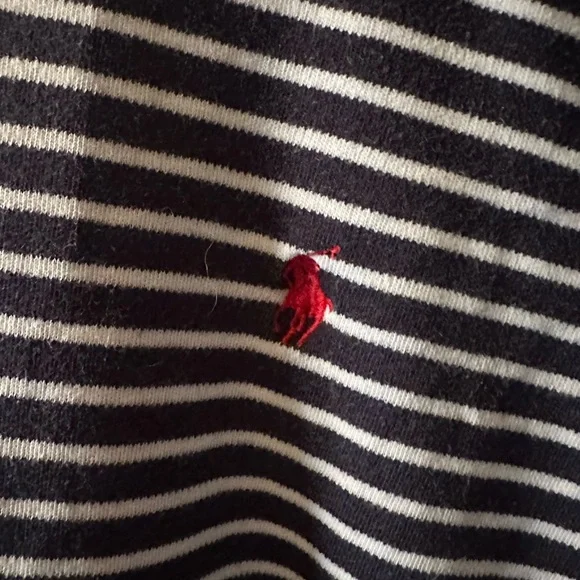 Ralph Lauren Polo Sport Navy and White Striped Turtleneck - Picture 4 of 9